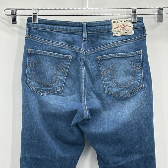 True Religion Starr High Rise Cropped Straight Jeans Women’s 29 (29/27) Distress - Picture 8 of 13